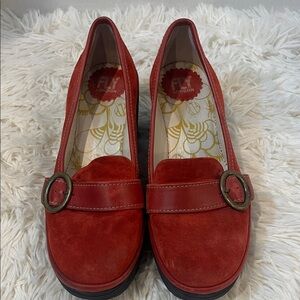 Fly London Yond suede wedge shoes, size 7